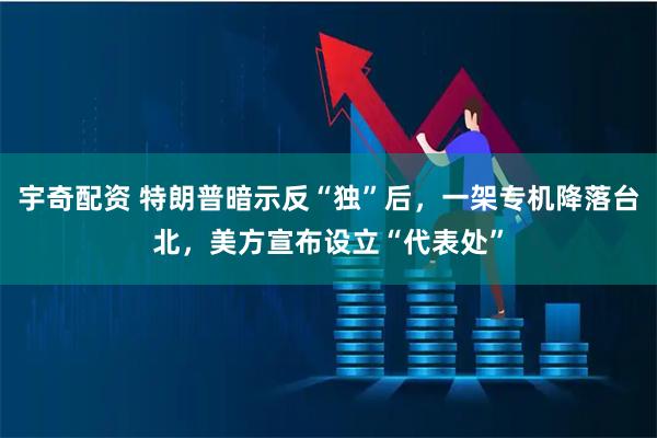 宇奇配资 特朗普暗示反“独”后，一架专机降落台北，美方宣布设立“代表处”