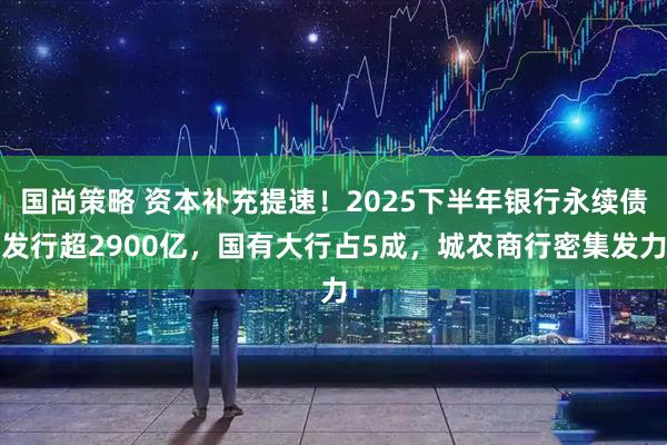 国尚策略 资本补充提速!2025下半年银行永续债发行超2900亿,国有大行占5成,城农商行密集发力